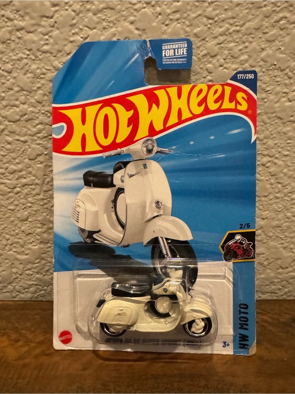 Mattel Hot Wheels Red Car & Cream Vespa Scooter Duo